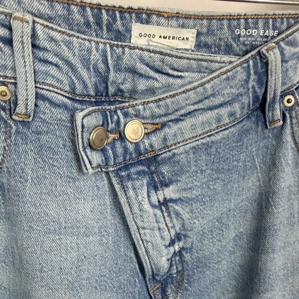Good American Good Ease Mid-Rise Relaxed Wide Leg Jeans - Size 14/32 - Picture 9 of 13
